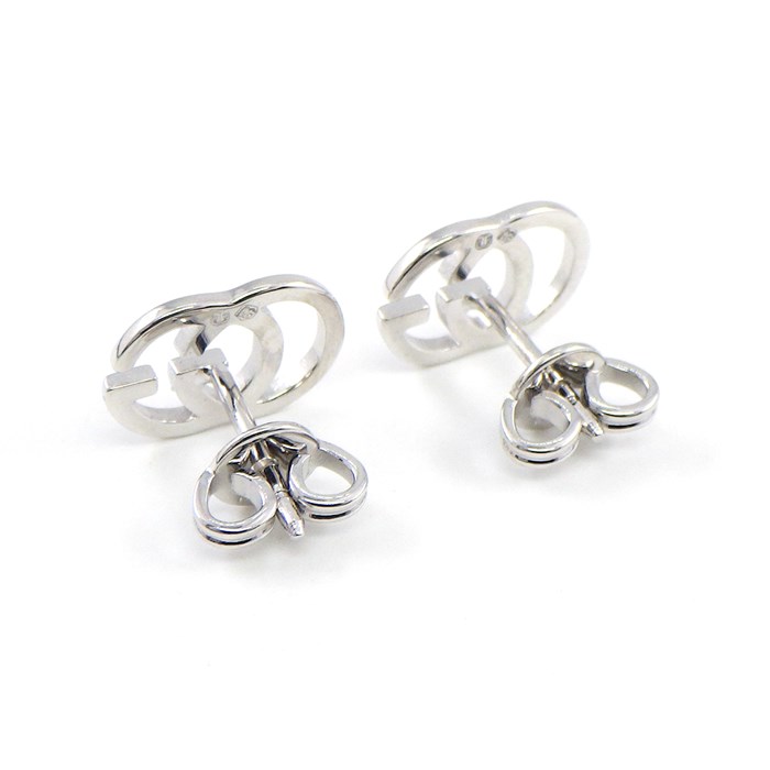 楽天市場】グッチ GUCCI ピアス GG ロゴ スタッズ K18WG 【中古