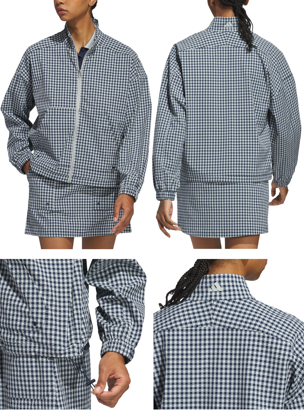 楽天市場】アディダス ギンガムチェック フルジップ 長袖ジャケット