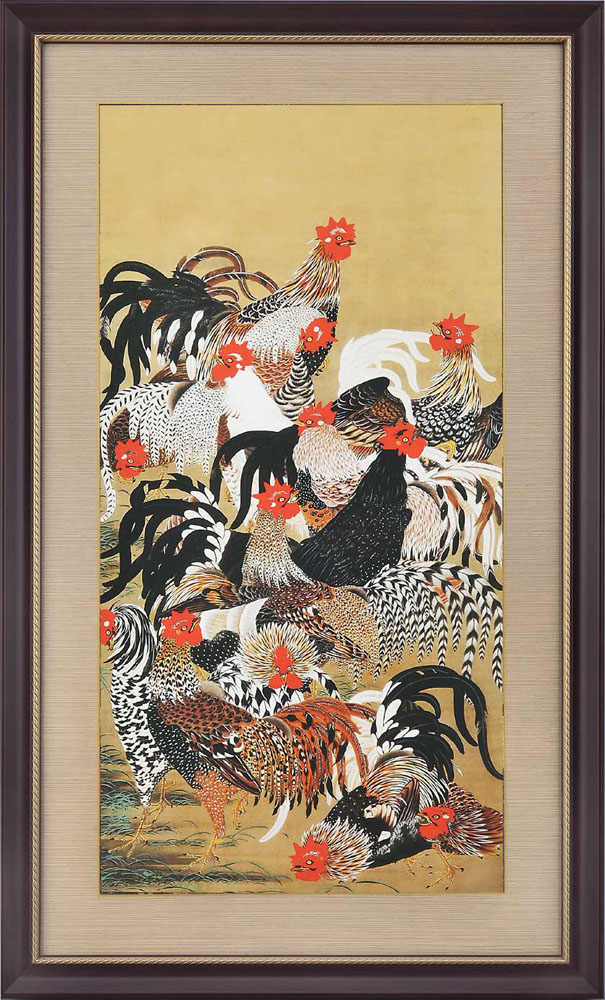 楽天市場】群鶏図 伊藤若冲 動植綵絵 複製額装・掛軸コレクション 美術