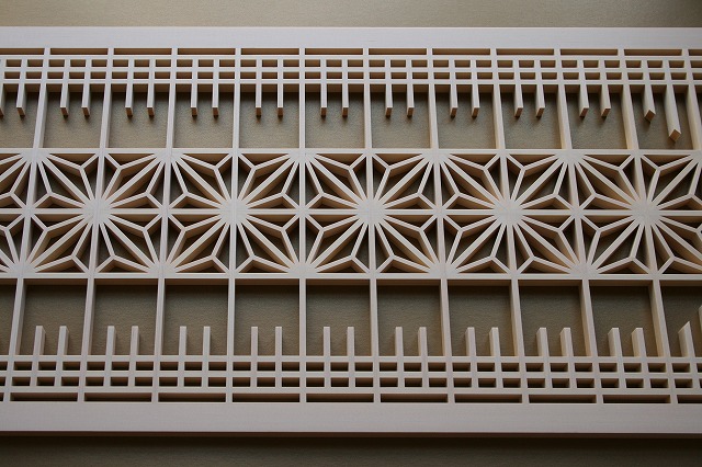 楽天市場】組子欄間調インテリア壁飾り 【角麻の葉帯柄】 組子細工