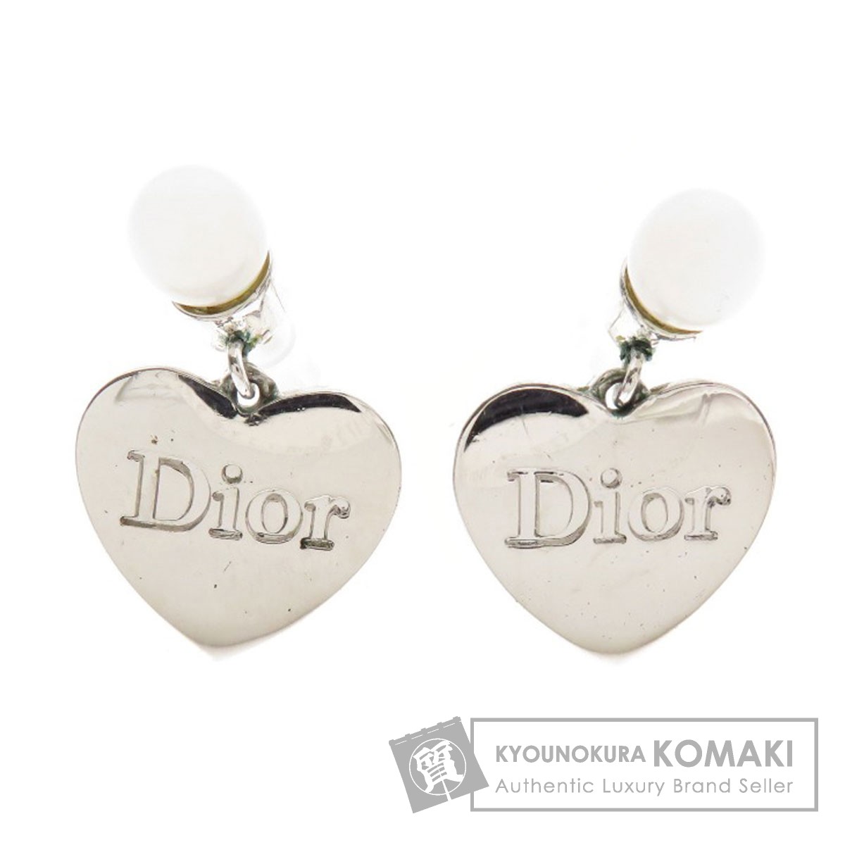 楽天市場】クリスチャンディオール ロゴ刻印 ハート ピアス 金属製