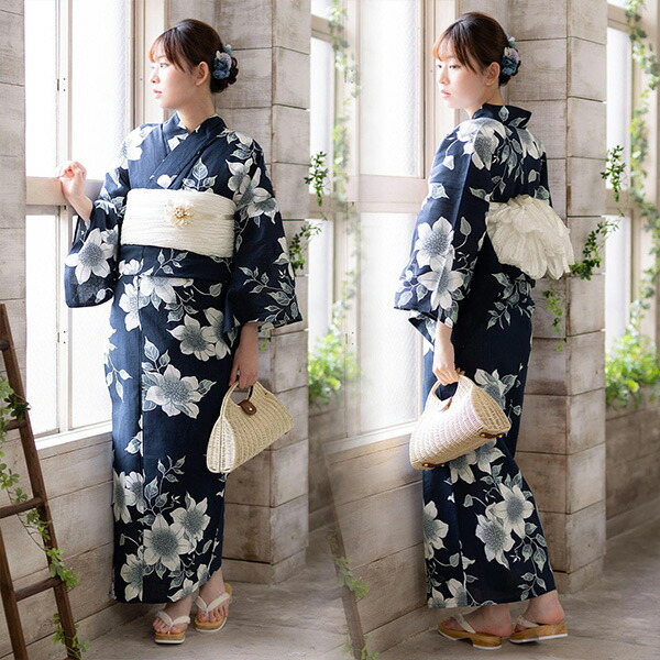 楽天市場】浴衣 レディース 大人 2点セット（浴衣＋しわ兵児帯) 大きい