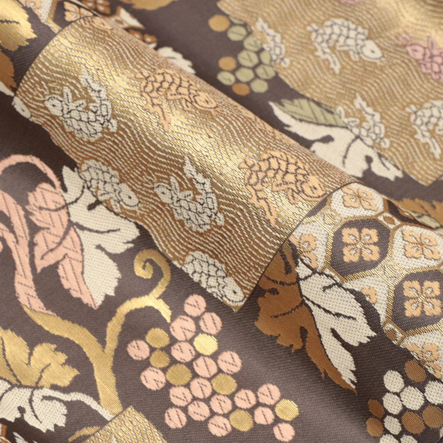 楽天市場】【SALE対象品】 袋帯 正絹 陰山織物 箔屋清兵衛 茶色 グレー