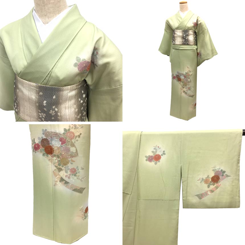 楽天市場】京やB068 正絹 特選 訪問着 汕頭刺繍 スワトウ刺繍 相良縫い