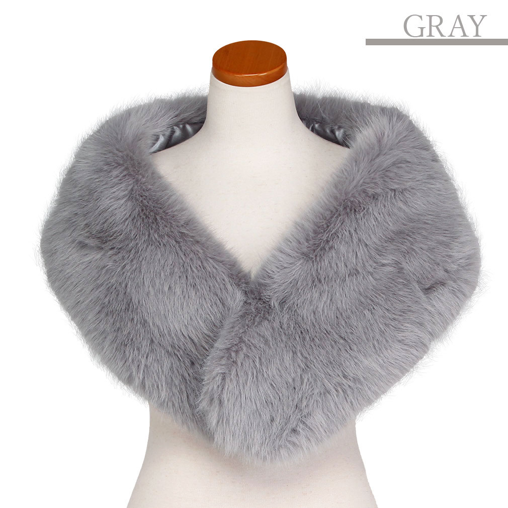 楽天市場】成人式 ショール 振袖 フォックス風 フェイクファー 4色展開