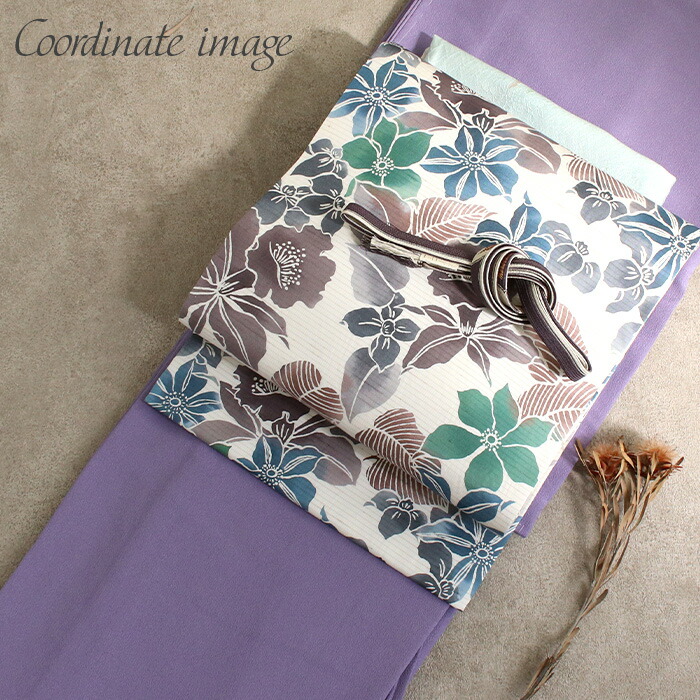 楽天市場】名古屋帯 白 九寸 帯 花唐草 大島紬 縞大島 壽紬工房 大島