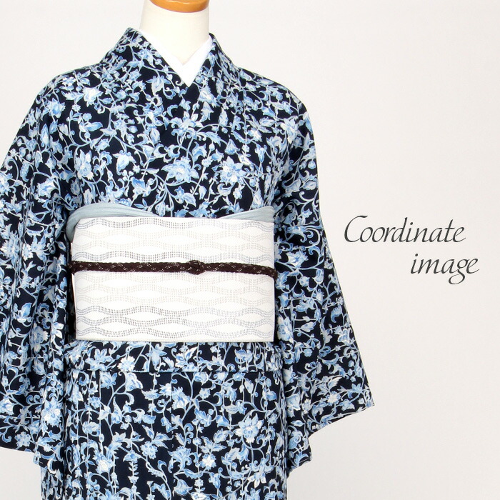 楽天市場】半幅帯 博多織 青 正絹 帯 本場筑前博多織 未使用 小袋帯 菊