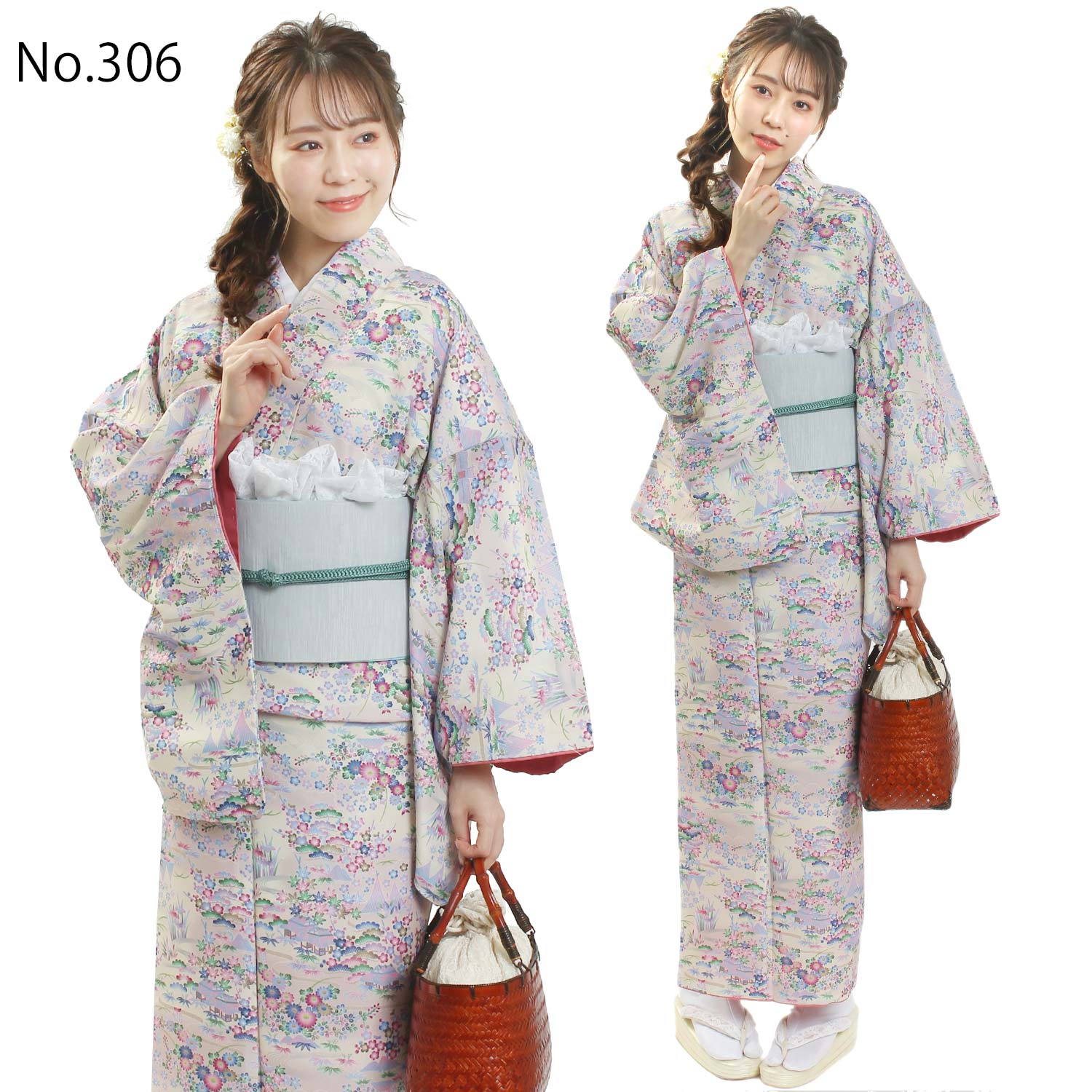 楽天市場】【スーパーSALE】 洗える 袷着物 単品 レトロ調 小紋 花柄