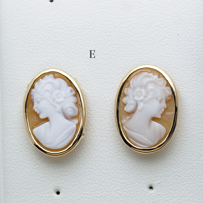 楽天市場】K18 シェルカメオ ピアス オーバル18×13mm スタッド 18金