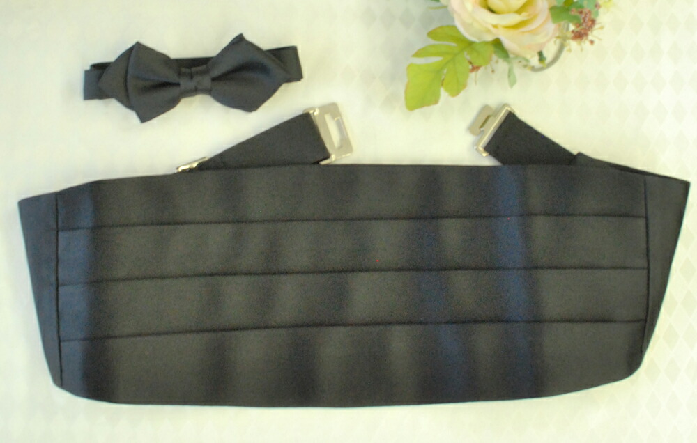 楽天市場】【タキシード用】黒のカマーバンド＆蝶タイ（Mサイズ
