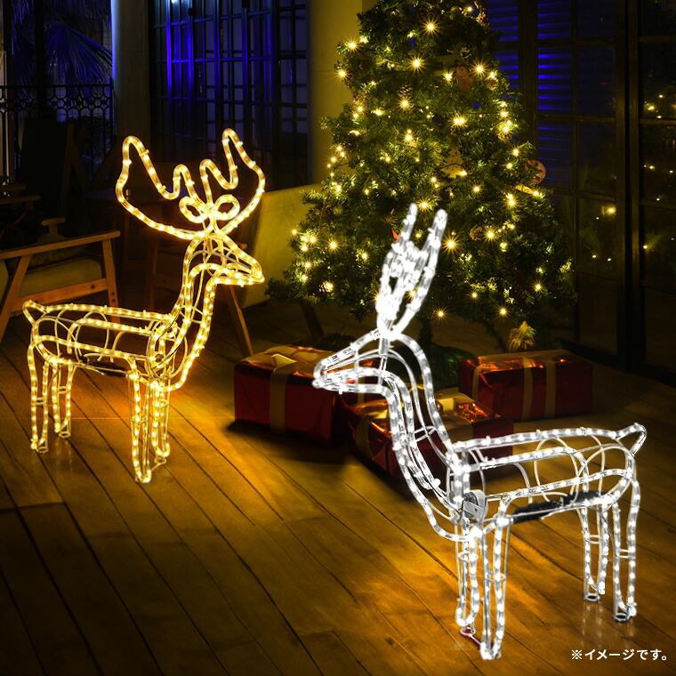 楽天市場】イルミネーション 屋外用 首振りトナカイ 3D モチーフライト
