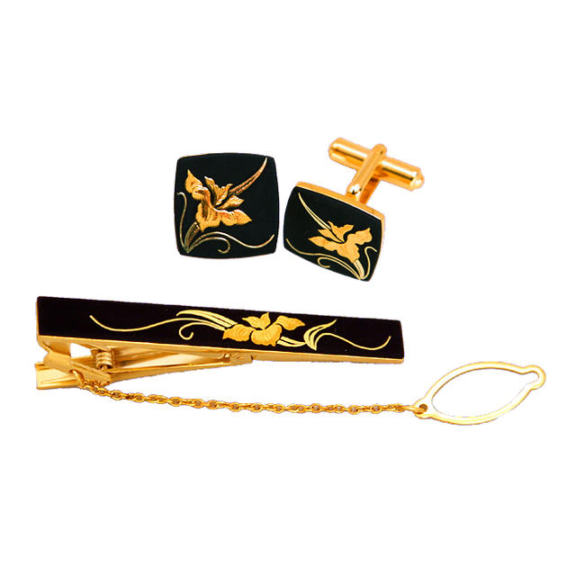 楽天市場】ネクタイピン カフス セット 菖蒲 NK-02 肥後象嵌 伝統工芸