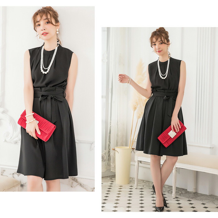 楽天市場】パーティードレス レディース 結婚式 ドレス 黒 結婚式