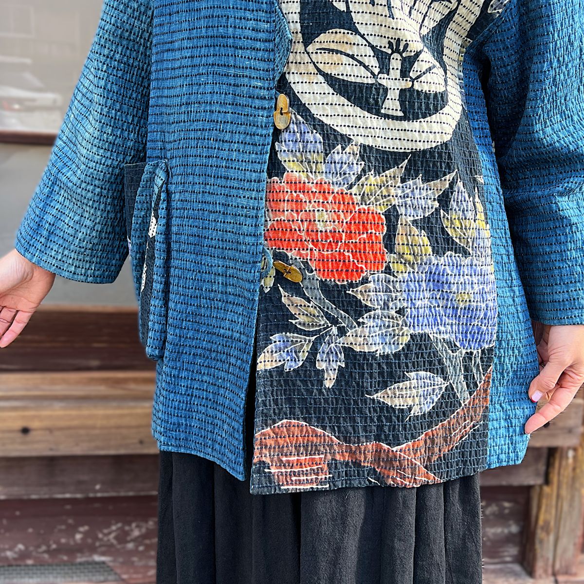 楽天市場】【古布リメイク刺し子筒描きコート】作家一点もの創作服