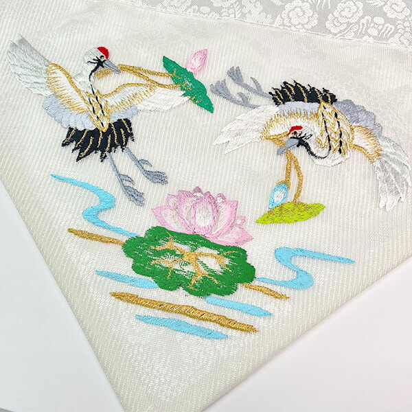 楽天市場】夏用 三角打敷 正絹紗 高級刺繍[蓮に鶴]【前卓用+上卓用】京