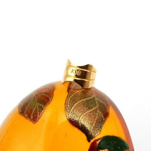 楽天市場】琥珀 ネックレス ペンダントトップ カワセミ 鳥 柿 3.5cm x