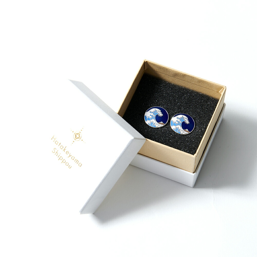 楽天市場】東京七宝 畠山七宝製作所 葛飾北斎 神奈川沖浪裏カフス