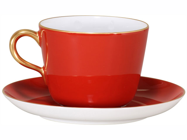楽天市場】大倉陶園 日本製色蒔き レッド モーニングカップ＆ソーサー