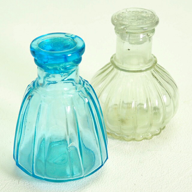 楽天市場】ガラスの醤油差し瓶 2本セット ブルー クリア ガラス 0019