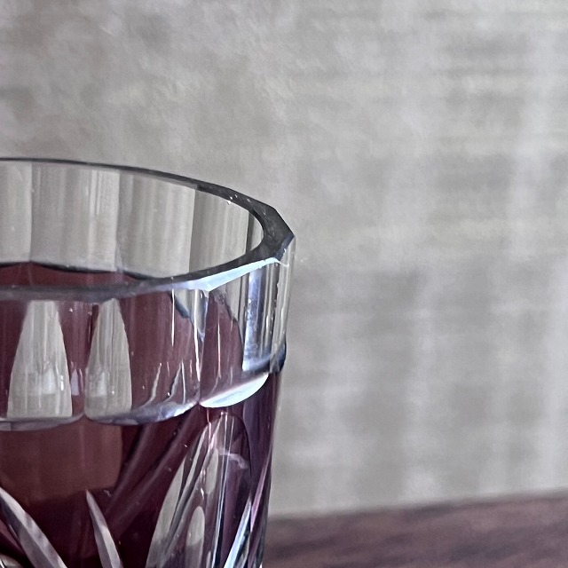 楽天市場】切子色被せグラス コップ 2個セット 0313昭和 レトロ ガラス