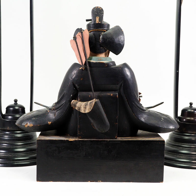 楽天市場】特大！木製人形 菅原道真公 3体 明治 天神様 木製 人形