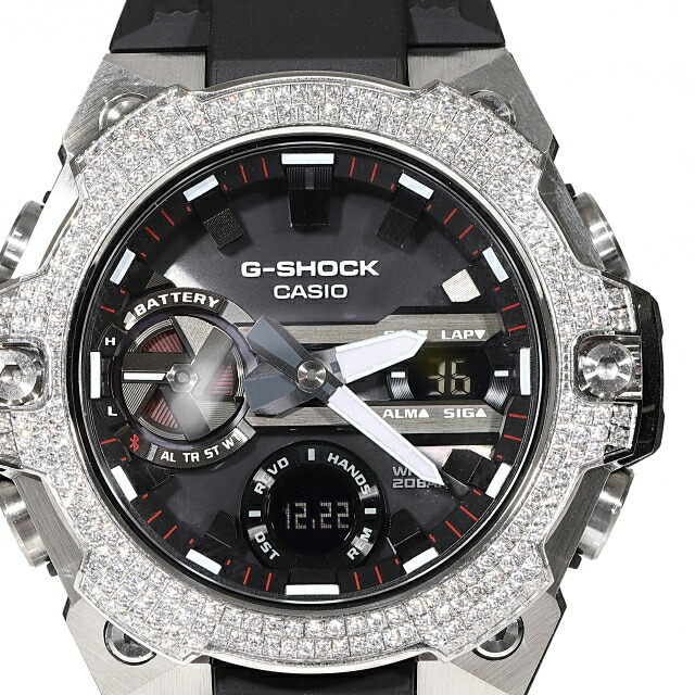 楽天市場】G-SHOCK GST B400 ラバーバンド シルバー CZダイヤ
