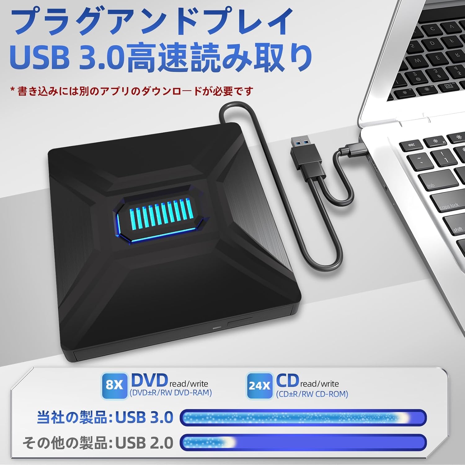 楽天市場】Unitek外付けCD/DVDドライブUSB3.0/TypeCポート付き