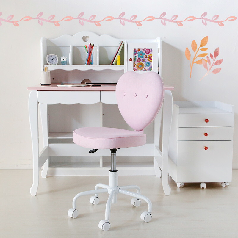 楽天市場】10%クーポン8-11日☆ 学習チェア ハート 昇降 回転 姫系