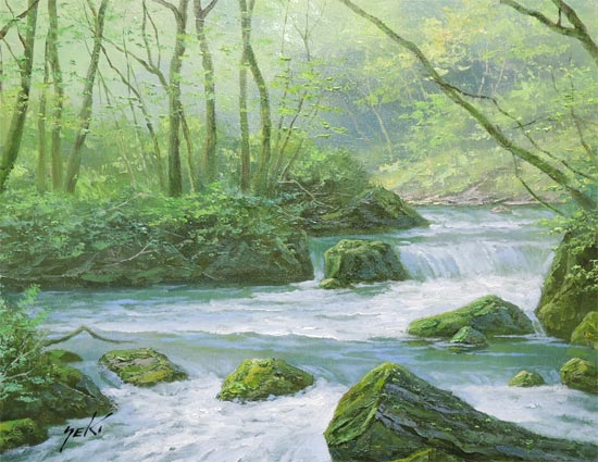 楽天市場】絵画 油絵 奥入瀬渓流 (関健造) 送料無料 【海・山】【肉筆