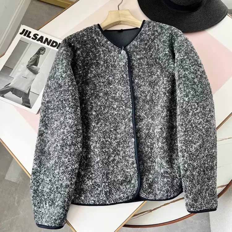 楽天市場】ボア ジャケット レディース 冬 ノーカラージャケット