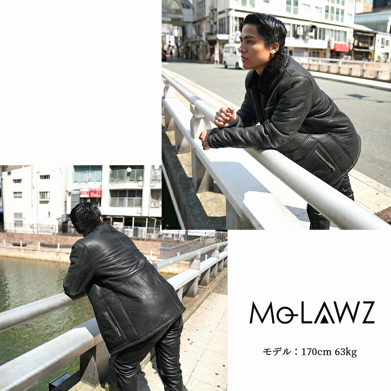 楽天市場】ムートンコート メンズ ハーフコート 羊革 ブラック L mo