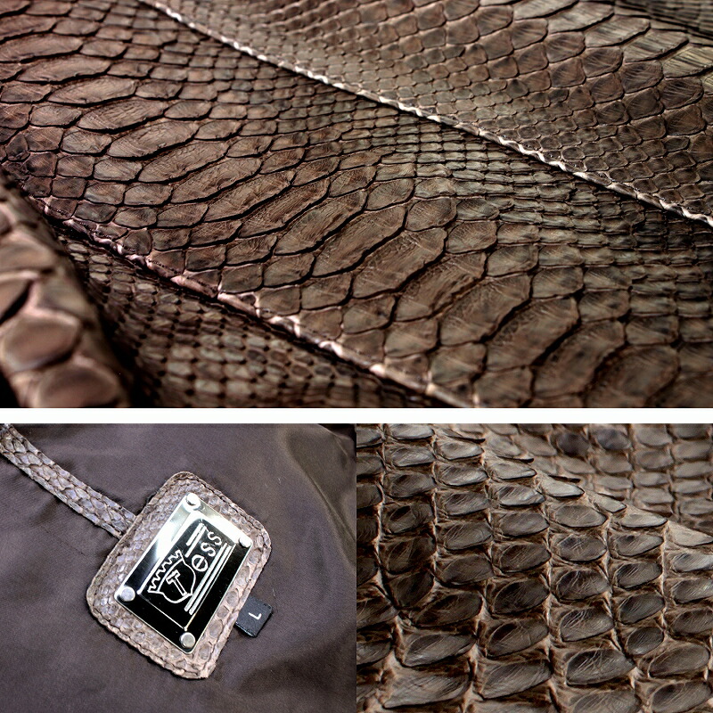 楽天市場】蛇革 パイソン メンズ レザージャケット 本革 ステンカラー