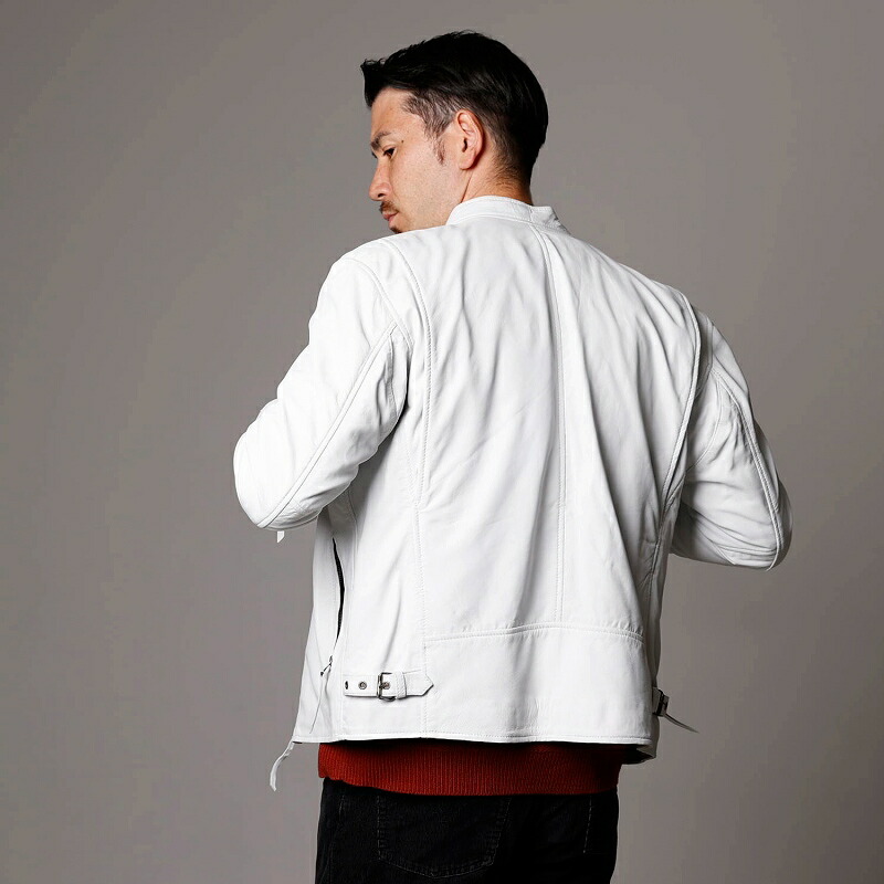 楽天市場】Mo-LAWS レザージャケット メンズ 本革 ホワイト 白