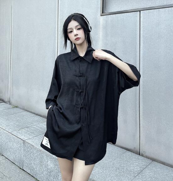 楽天市場】モード系 チャイナ チャイナボタン半袖 トップス シャツ