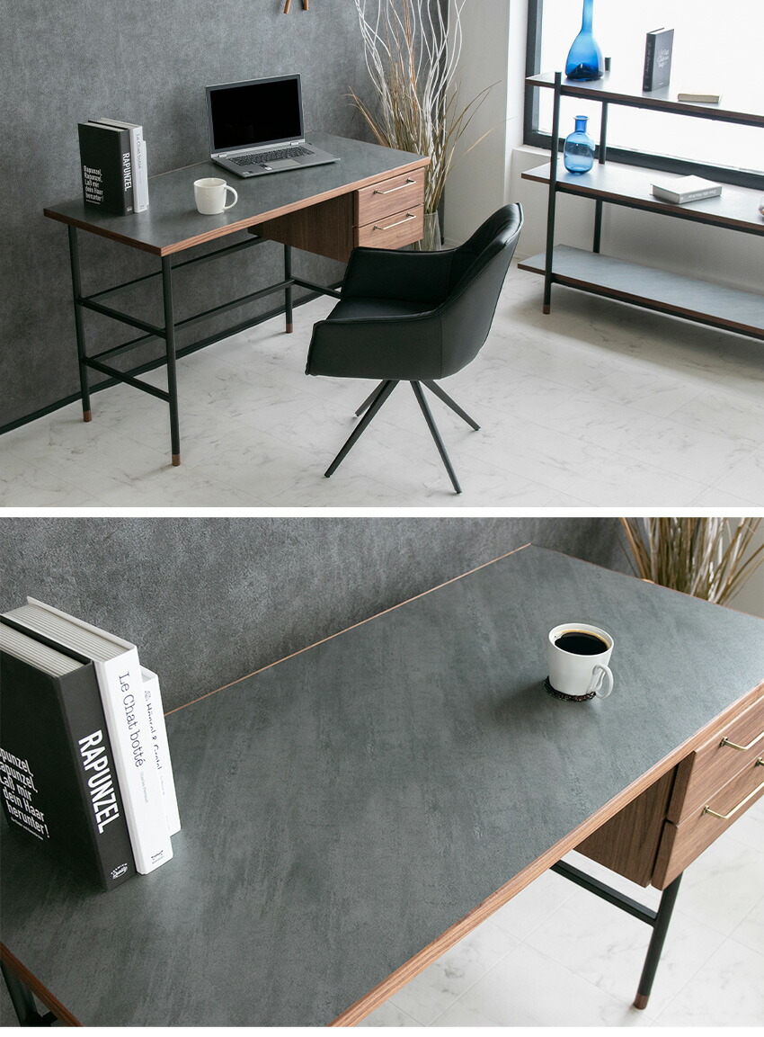 楽天市場】【送料無料】 デスク 幅120cm 石目柄 メラミン 机 奥行55cm