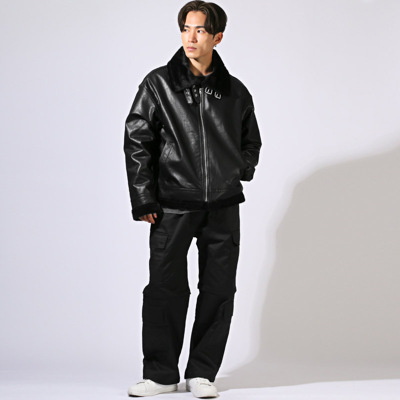 楽天市場】【送料無料】B-3ジャケット ムートンジャケット メンズ