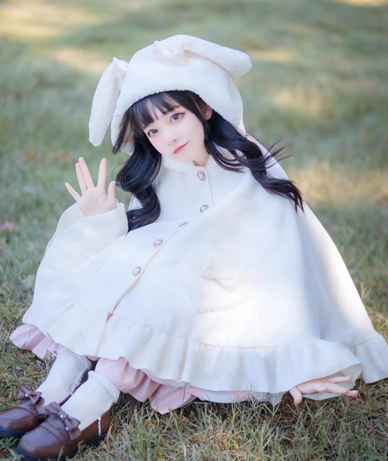 楽天市場】甘ロリ ロリータファッション マント ケープ うさ耳フード