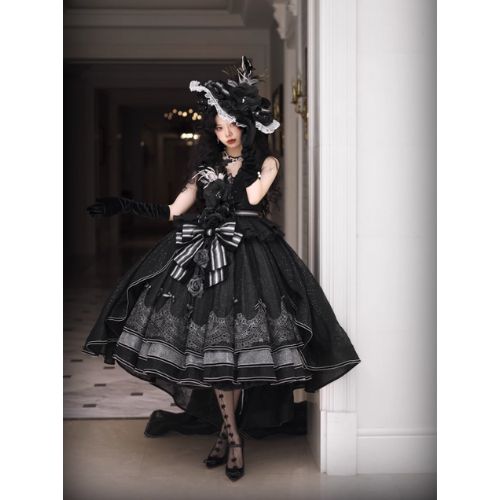 楽天市場】ゴスロリ リボン コサージュ付き ジャンパースカート