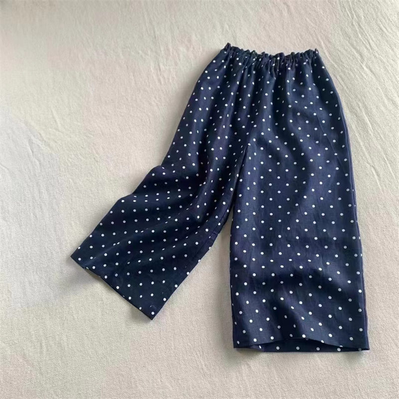 楽天市場】ワイドパンツ パンツ 綿麻風 レディース 夏 ドット柄