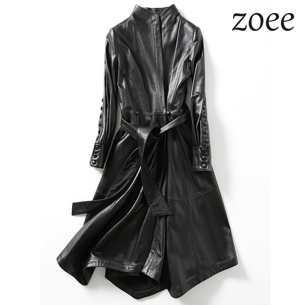 楽天市場】レザーコート レディース 秋冬 ロングコート ラムレザー