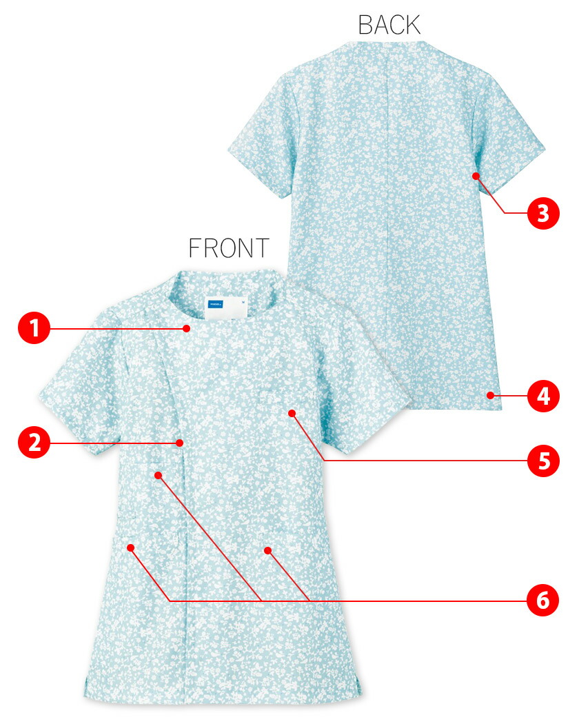 楽天市場】【P10倍】 WHISEL レディース スクラブ WH11595 花柄 医療