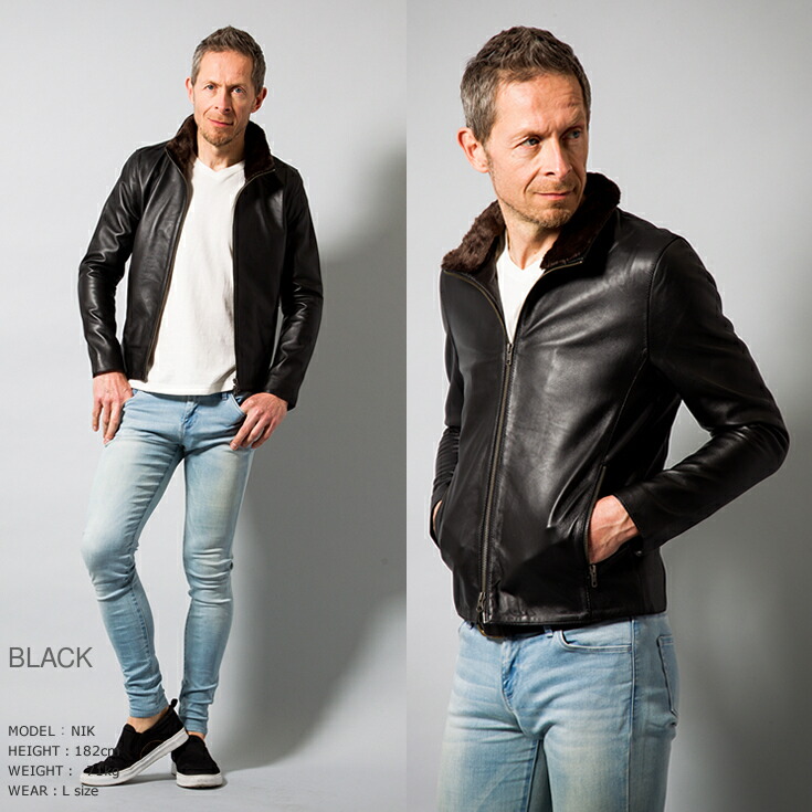 楽天市場】【20周年記念20%OFFクーポン】LIUGOO 本革 襟ボアハイネック