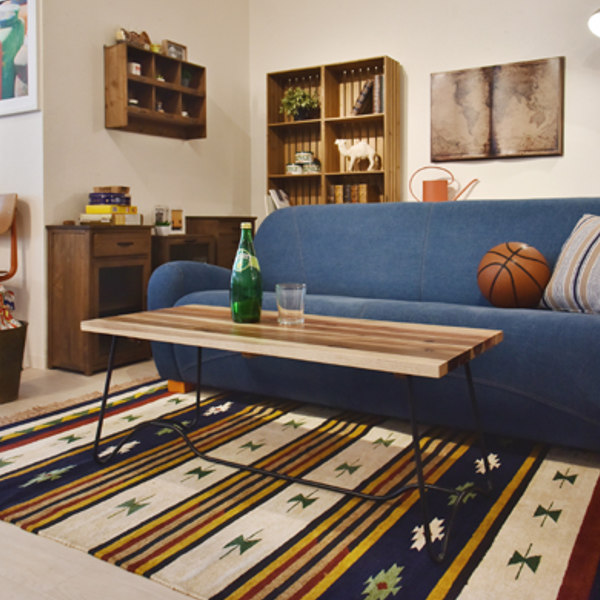 楽天市場】センターテーブル 幅100cm 木製 天然木 アイアン脚 ロー