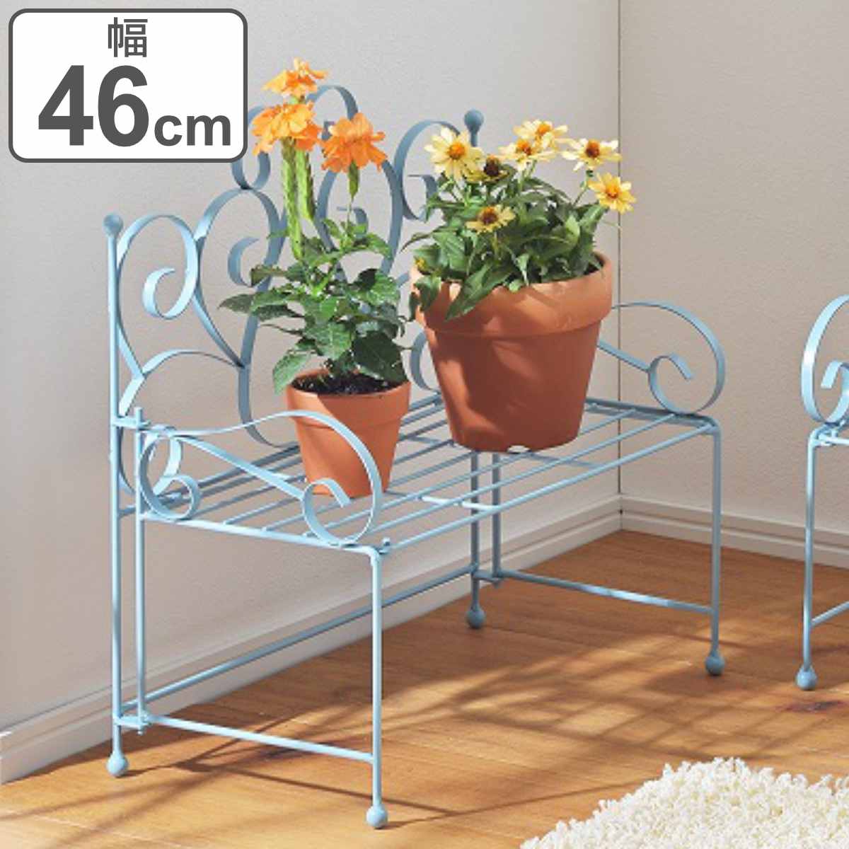 楽天市場】ベンチ アイアン（フラワースタンド・園芸ラック