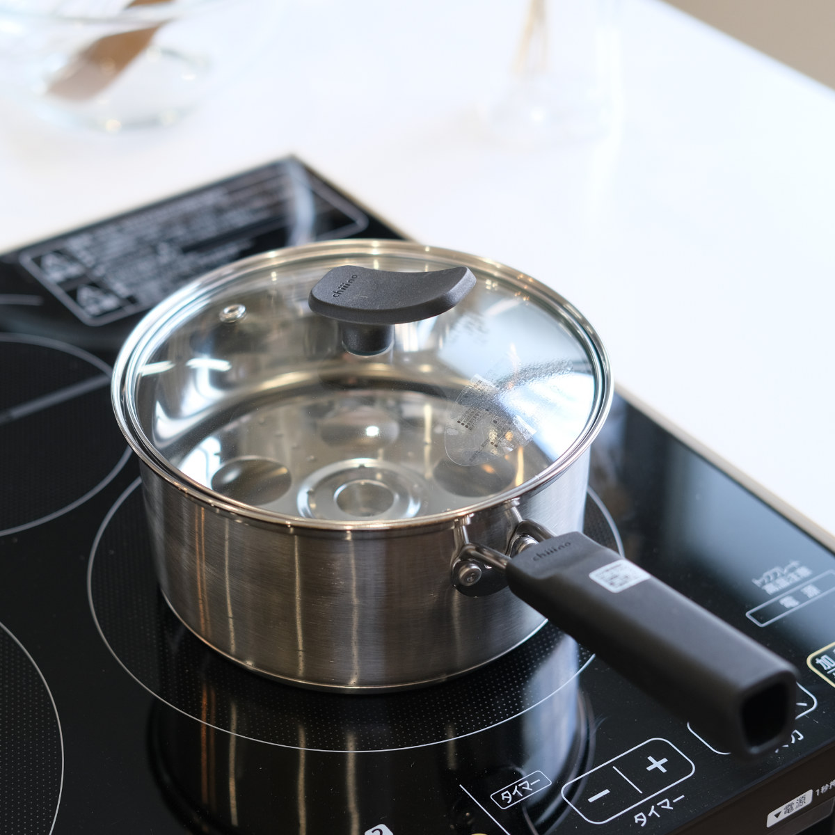 楽天市場】片手鍋 16cm IH対応 目皿付 チーノ ステンレス製 3層底