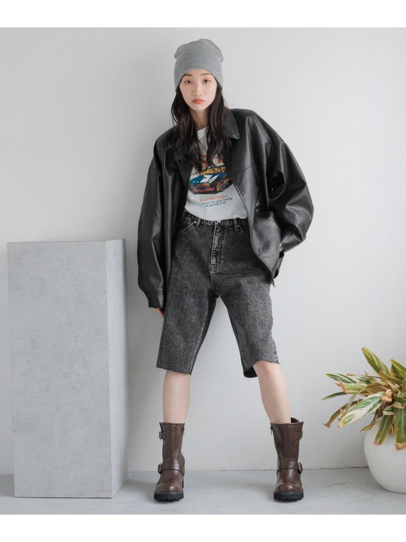 楽天市場】レザーZIPドロストブルゾン LOWRYS FARM ローリーズファーム