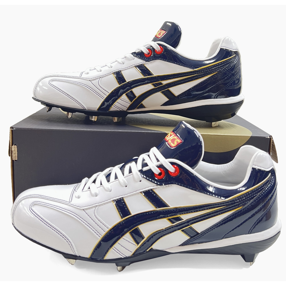 楽天市場】【サイズ交換送料無料】ホワイト×ネイビー アシックス 野球