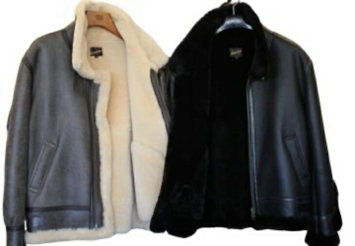 楽天市場】B-3 フライトジャケット 一枚革 ラムスキン ムートン レザー