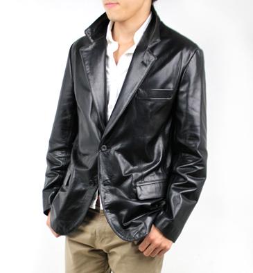 楽天市場】レザー テーラードジャケット カウオイル 牛革 牛皮 本革 本