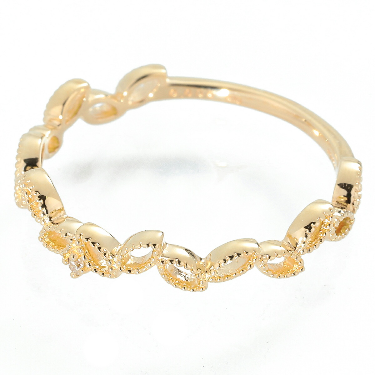 楽天市場】アガット リーフデザインリング 指輪 ダイヤモンド K10 9号